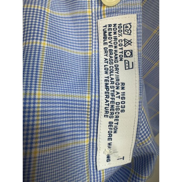 Charles Tyrwhitt Mens Slim Fit Dress Shirt Size 15.5/33 Blue Yellow Check Formal - Picture 4 of 11